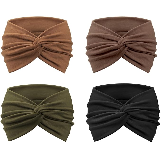 Extra Wide Headbands for Women Large Turban Headband Non Slip Boho Elastic Hairband Hair Twisted Knot Head Bands Accessories