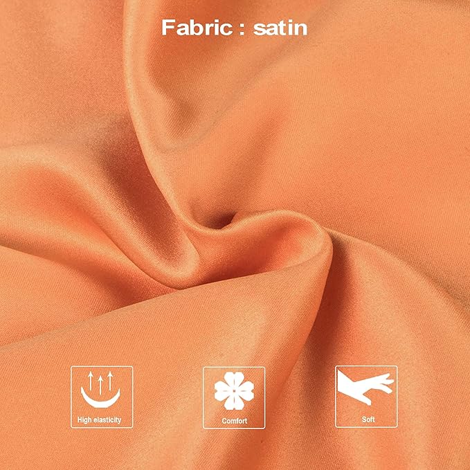 NTBAY Zippered Satin Pillow Cases for Hair and Skin, Luxury Standard Hidden Zipper Pillowcases Set of 2, 20x26 Inches, Orange
