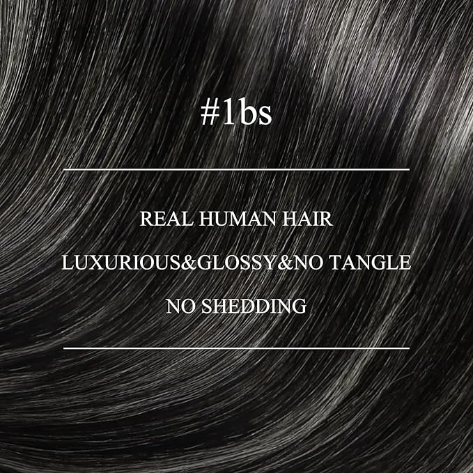 YoungSee Nano Extensions Human Hair Black Ombre Nano Ring Hair Extensions Balayage Black to Silver Nano Loop Hair Extension Silver Nano-Link Extension Cold Fusion 1g/s 50g 16inch