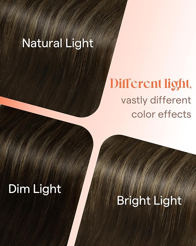 Sunny Hair Tape in Hair Extensions Real Human Hair Invisible Remy Hair Extensions Tape ins for Women Darkest Brown Ombre Medium Brown Balayage 12 inch 20G