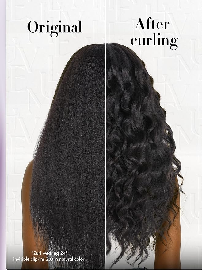 LUVME Invisible Clip in Hair Extensions, Kinky Straight Real Human Hair Remy Hair Clip ins for Women, Natural Human Hair, 16 inch 110g 7Pcs, Natural Black