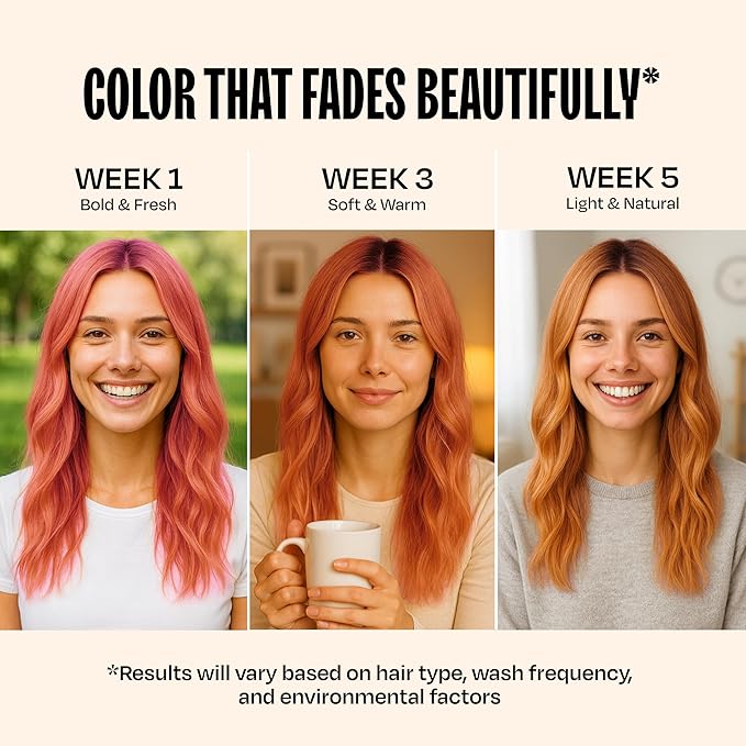 Overtone Semi Permanent Hair Color Conditioner, Desert Rose, 8 oz, Nourishing, Damage-Free, Color Depositing Mask for All Hair Types with Shea Butter & Coconut Oil, Vegan & Cruelty-Free