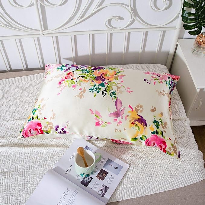 SLPBABY Silk Pillowcase for Hair and Skin with Hidden Zipper Print (Queen, Pattern5)