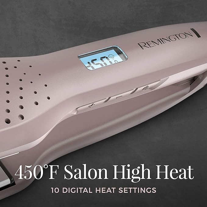 Remington Wet2Straight Hair Straightener/Flat Iron, 450°F Salon High Heat, 1 3/4" Inch Plates, Mauve (Pack of 2)