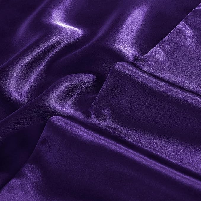 Aormenzy Satin Pillow Cases for Women Standard Size Set of 2, Purple Satin Pillowcase for Hair with Envelope Closure Silky Pillow Covers Wrinkle, Fade Resistant (20x26 Inches)