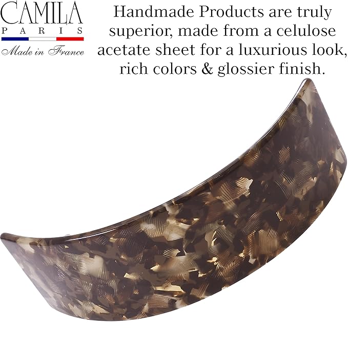 Camila Paris CP3571 French Hair Barrette Clip for Girls for Thick Curly Wavy Long Hair, Strong Hold Grip Hair Clips for Women, Automatic, No Slip Styling Girls Hair Accessories, Handmade in France