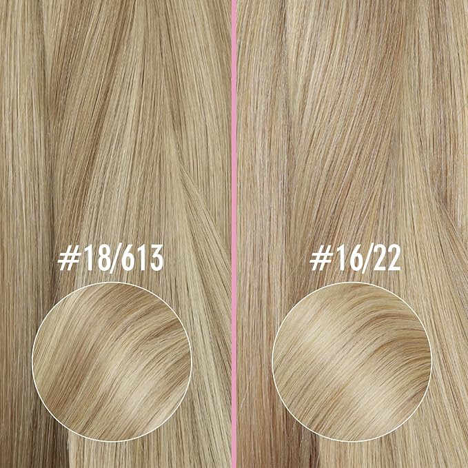 YoungSee Nano Hair Extensions Real Human Hair Blonde Highlight Nano Ring Remy Hair Extension Ash Brown Highlights Golden Blonde Pre Bonded Nano Extensions Silky Straight 16 inch 50g 50s