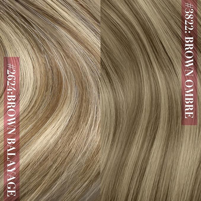 YoungSee 130G Invisible Wire Hair Extensions Light Brown Wire Hair Extensions Real Human Hair Ombre Walnut Brown to Light Brown Blonde Human Hair Fish Line Long Straight Hair 22inch