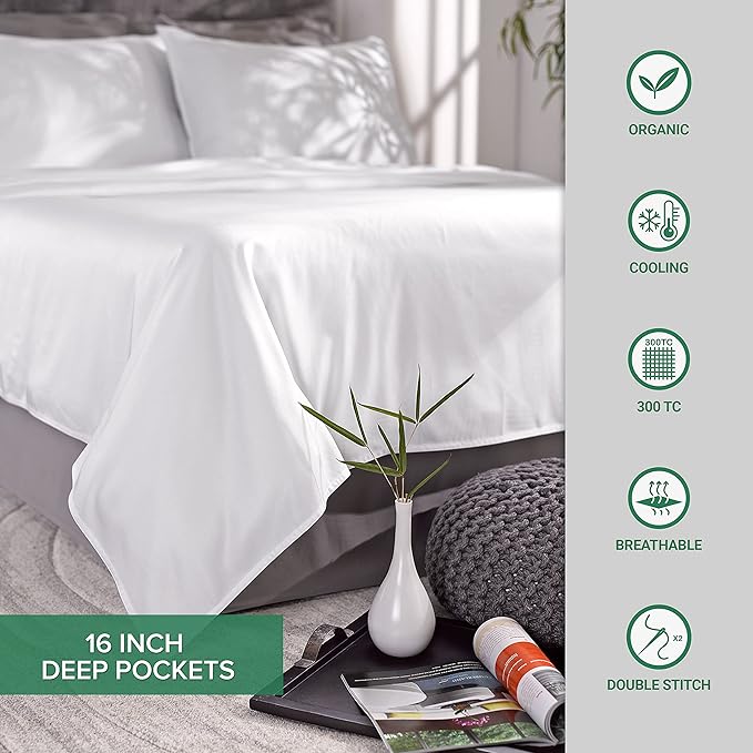King Pillowcases by Pure Bamboo, Genuine 100% Organic Viscose Derived from Bamboo, Luxuriously Soft & Cooling, Double Stitching, Envelope Closure (2 King Pillowcases, Silver Pearl)