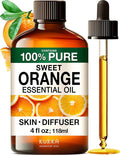 KUKKA Orange Essential Oils - 4 Fl Oz - for Hair, Skin, Diffuser, Aromatherapy & DIY Soap Making Scent