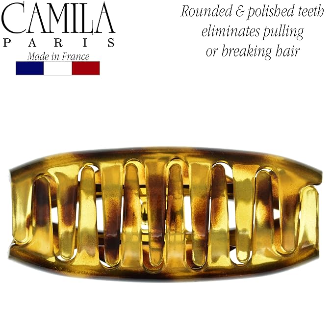 Camila Paris CP1573 French Hair Clip for Women Thick Hair for Long Curly Wavy Hair, Girls Hair Claw Clips Jaw, Durable Styling Big Claw Clip for Thick Hair, Strong Hold No Slip Grip, Made in France