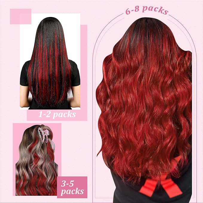 YoungSee Itip Human Hair Extensions Red I Tip Hair Extensions Human Hair Red 16Inch 40s 25g Itips Hair Extension Real Human Hair Cold Fusion Hair-Extension Colored for Party Highlights