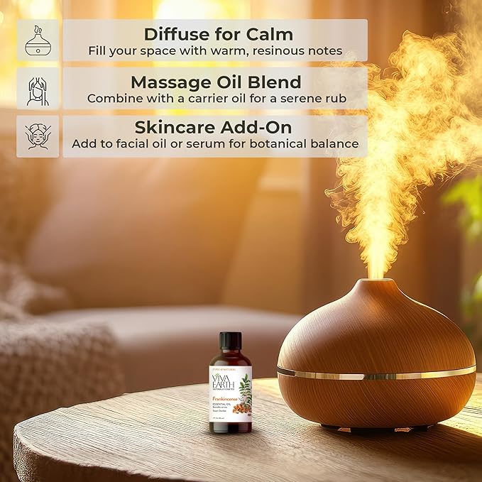 Frankincense Essential Oil – Pure and Natural Boswellia Oil for Diffusers, Skin Care, Hair and Scalp Blends, Massage, Soap and Candle Making, DIY and Home Fragrance – with Glass Dropper, 1 Fl.Oz