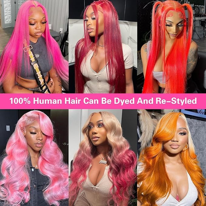 613 Lace Front Wigs Human Hair 200 Density 13x6 HD Transparent Lace Full & Thick Body Wave 22 Inch Blonde Wig Glueless Colored Pre Plucked with Baby Hair