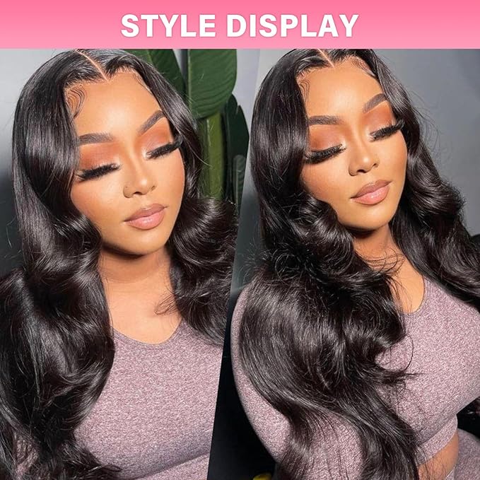 WOWANGEL 13x6 HD Lace Front Wigs Human Hair Body Wave Pre Plucked SKINLIKE 0.1mm Extremely Thin Real HD Lace Front Wigs 250% Density Glueless Human Hair Wigs for Women 30 Inch