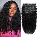 Curly Clip In Hair Extensions Human Hair 24 Inch 3C 4A 110g 8pcs Kinky Curly Clip Ins Full Head for Women Brazilian Remy Human Hair Extensions Natural Color with 20 Clips