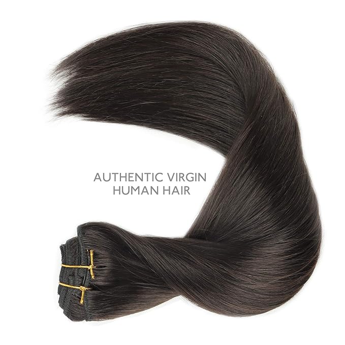 WENNALIFE Clip in Hair Extensions, 150g 22 Inch 9pcs Dark Brown Remy Hair Thicker Double Weft Extensiones De Cabello Humano Con Clip Ins Straight Full Volume