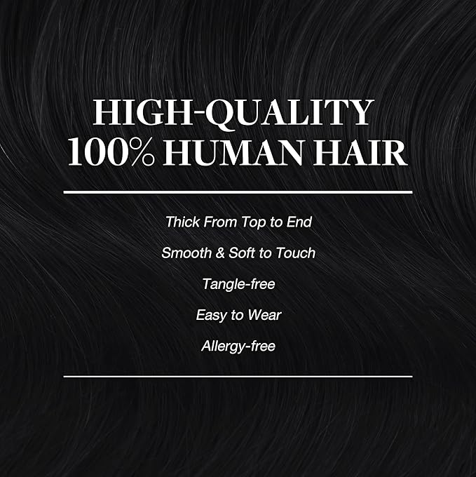 GOO GOO Clip in Hair Extensions Real Human Hair, Remy Human Hair Extensions Clip ins for Women, Natural Human Hair, 20inch 160g 7Pcs, #1 Jet Black