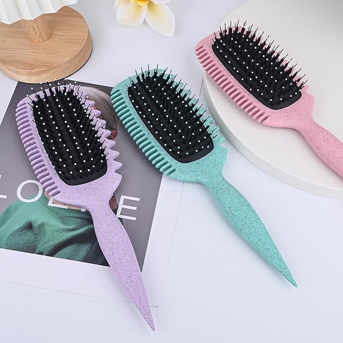 Curly Hair Brush for Detangling, Shaping and Defining Curls, Waves & Coils on All Light Wet or Dry Hair Types for Women and Men, Reduce Tangling, Curl Defining Brush, Lavender Purple
