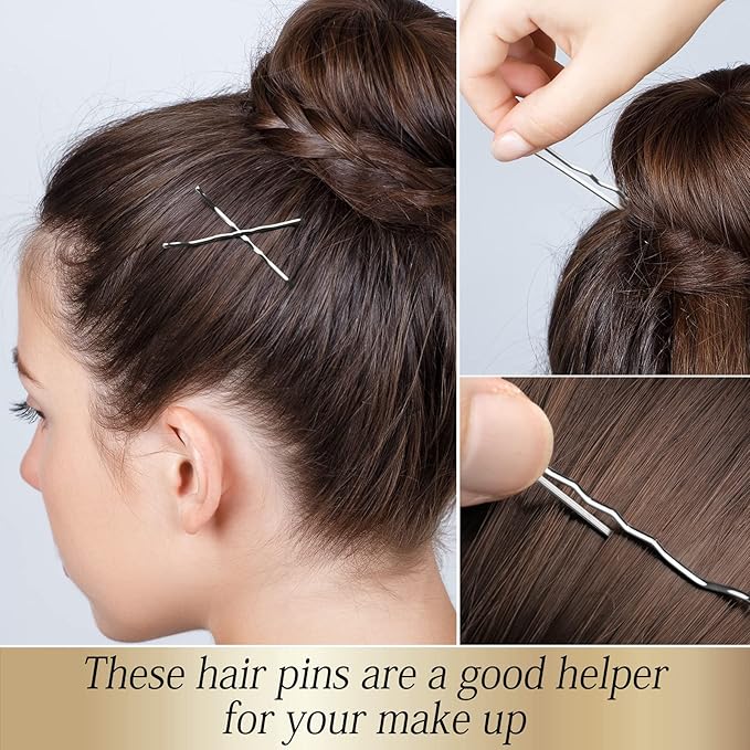 100PCS 2.4Inch Bobby Pins Silver,Pain-Free Bobby Pins for All Hair Types,Hair Pins for Women Girls,Hairpins for Buns with Box(Silver)