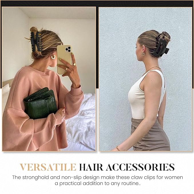 8 Pcs Hair Claw Clips for Women Hair Clips for Women | Claw Clips for Thick Hair Clips for Non Slip Strong Hold | Hair Accessories for Girls