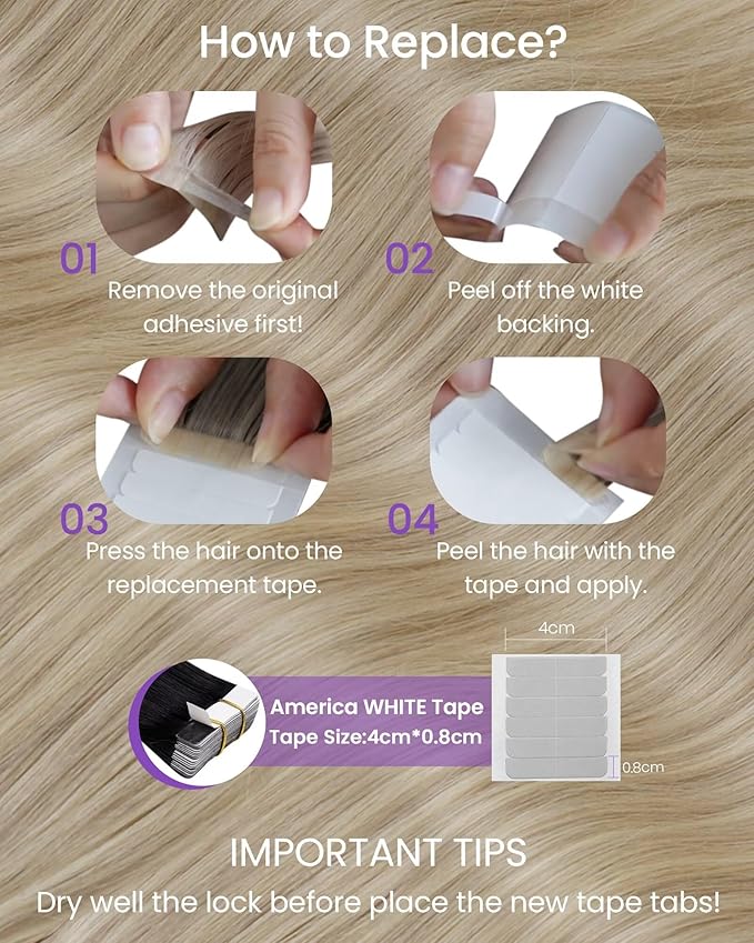 LaaVoo Tape in Extensions Human Hair Seamless Hair Extensions Tape in Dark Ash Blonde Highlighted with Light Blonde 18 Inch 20pcs 50g