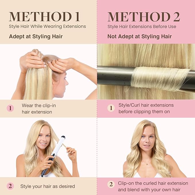 GOO GOO Clip in Hair Extensions Real Human Hair, Remy Human Hair Extensions Clip ins for Women, Natural Human Hair, 14inch 110g 7Pcs, 18A/613A Dark Blonde Highlighted Bleach Blonde