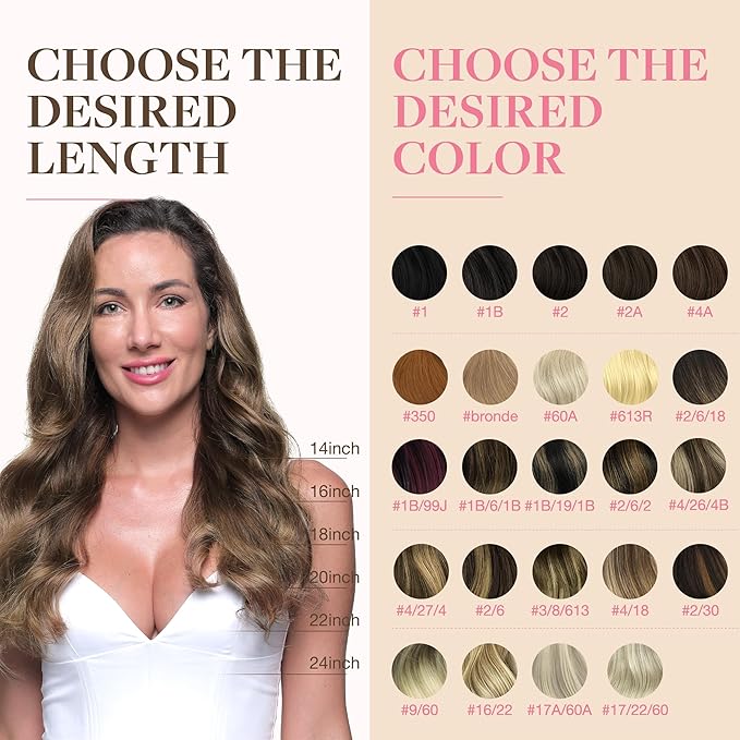 GOO GOO Tape in Hair Extensions Human Hair, 4/26/4 Balayage Chocolate Brown to Honey Blonde, 26inch 120g 40pcs, Skin Weft Seamless Invisible, Silky Straight with Thick Ends, Remy Human Hair