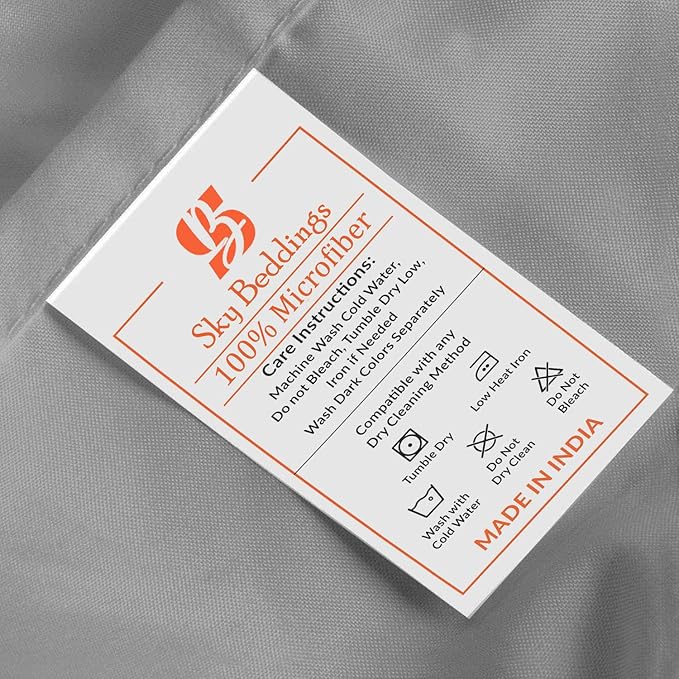 SKY BEDDINGS Queen Pillowcase Set of 2 - Soft Brushed Microfiber Pillow Cases with Envelope Clouser - Wrinkle-Free, Fade-Resistant Pillow Covers - 20 x 30 Inches, Light Grey