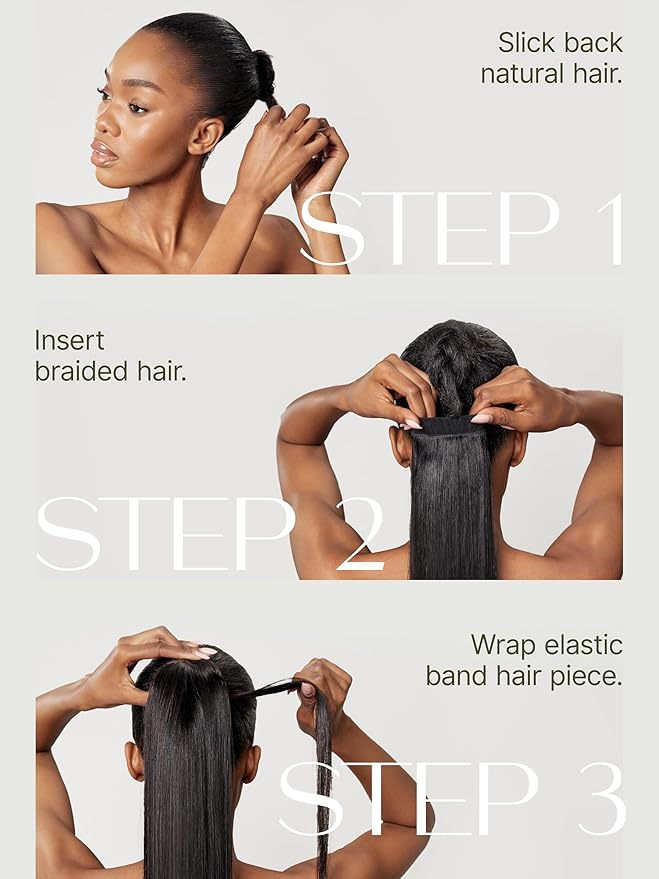 Frodio Clip in Ponytail Extension Human Hair for women Straight 18 Inches Long Straight Hair drawstring Ponytail Natural Color