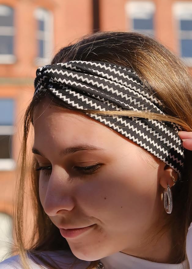DRESHOW 8 Pack Headbands for Women Yoga Knotted Headbands Elastic Criss Cross Hair Accessories Sports Head Wrap Non Slip