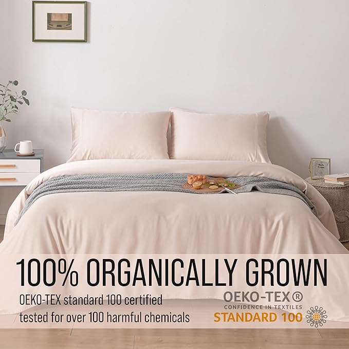 Bella Coterie | Luxury Bamboo Viscose King Size Pillowcase Set | 100% Organically Grown | Ultra Soft | Cooling | 2 Pcs [Champagne]