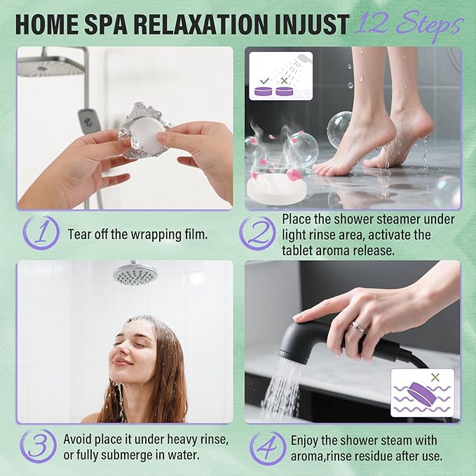 docolor Shower Steamers Aromatherapy 8 Pack Gifts for Women Mother Day Gift Mom Men, Birthday Gifts for Her Stress Relief Home Spa, Lavender Natural Essential Oil Self Care Relaxation Shower Bombs