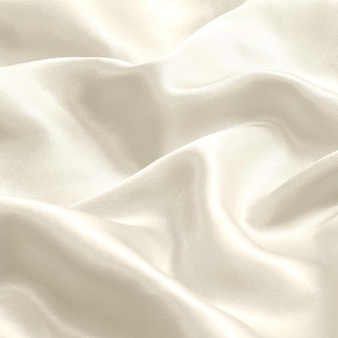 BEDELITE Satin Pillowcase with Zipper, Beige King Size Pillow Cases Set of 2, Super Soft and Cooling Similar to Silk Pillow Cases, Gift for Women Men(20x36 Inches)