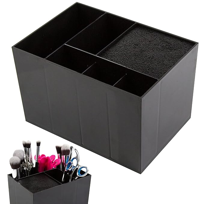 Hair Dresser Organizer - Shear Holder for Stylist - Hairstylist Organizer for Station - Scissor Holder Box - Hairstylist Accessories - Holder for Scissors (Black)