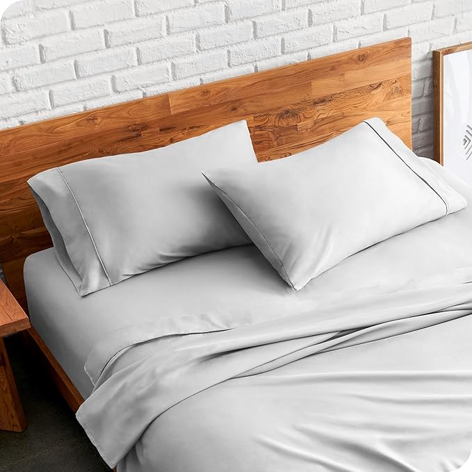 Bare Home Microfiber Pillow Cases - Standard/Queen Size Set of 2 - Cooling Pillowcases - Double Brushed - Light Grey Pillowcases 2 Pack - Easy Care (Standard Pillowcase Set of 2, Cloud Grey)