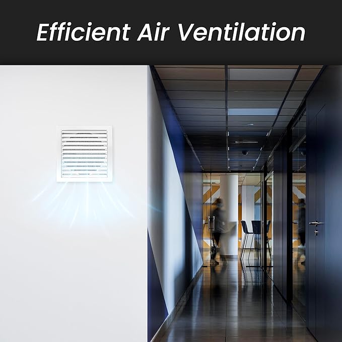 Repa Market 6 Inch Black Dryer Vent Hood/Duct Cover for Walls or Ceiling/ABS Plastic Louvered Air Grille with Built-In Mesh Screen/Exhaust and Dryer Vent Covers for Indoor & Outdoor Use
