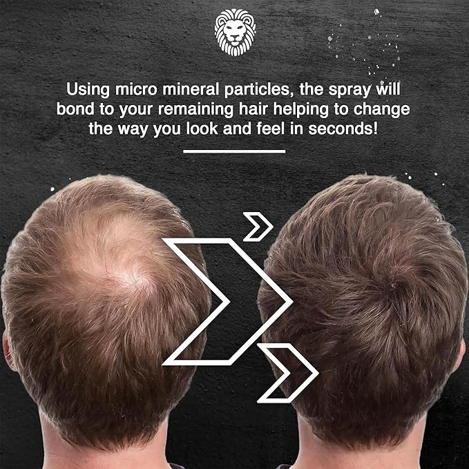 MANE Hair Thickening Spray & Root Touch Up, Seal & Control Combo Pack, Instantly Thicker Hair for Men & Women, Fill in Hairlines and Hide Thinning and Fine Patches - Gray, 12 Colors (6.76 oz)