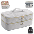 Double-layer Hair Tools Travel Case with Black Hair Dryer Bag with Detachable Divider compatible with Shark FlexStyle/SmoothStyle - Flat Curling Iron Travel Organizer