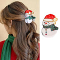 Christmas Hair Clips for Women, Funny Snowman Hair Claw Clips with Red Hat Scarf Hair Jaw Clips Cute Winter Christmas Hair Barrettes Non-slip Strong Hold Xmas Hair Accessories for Thick Thin Hair