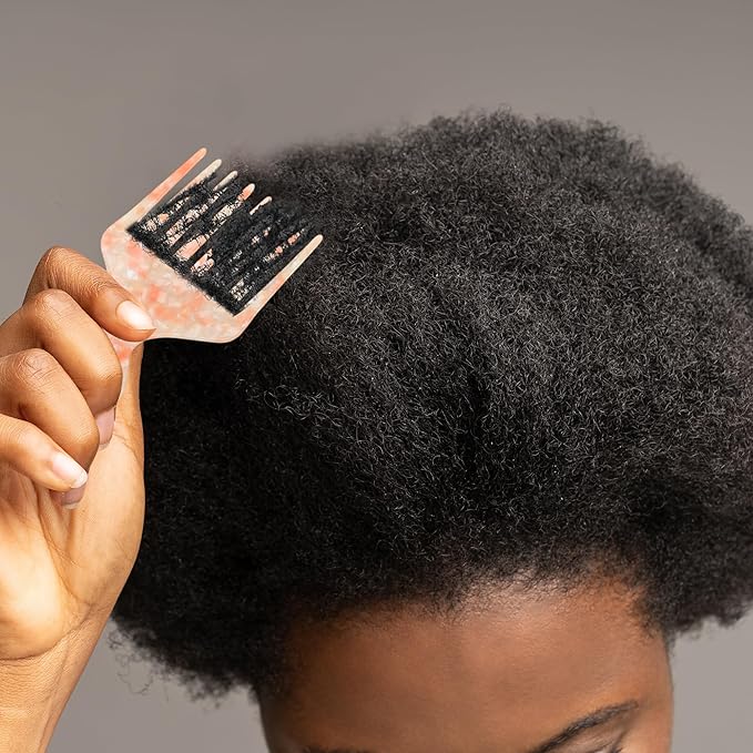 VOCOSTE Hair Picks for Curly Hair, Gentle Detangling Wide Tooth Comb, Afro Pick, Hair Pick Comb, Hangable Hair Styling Tool for Hair Care, Orange