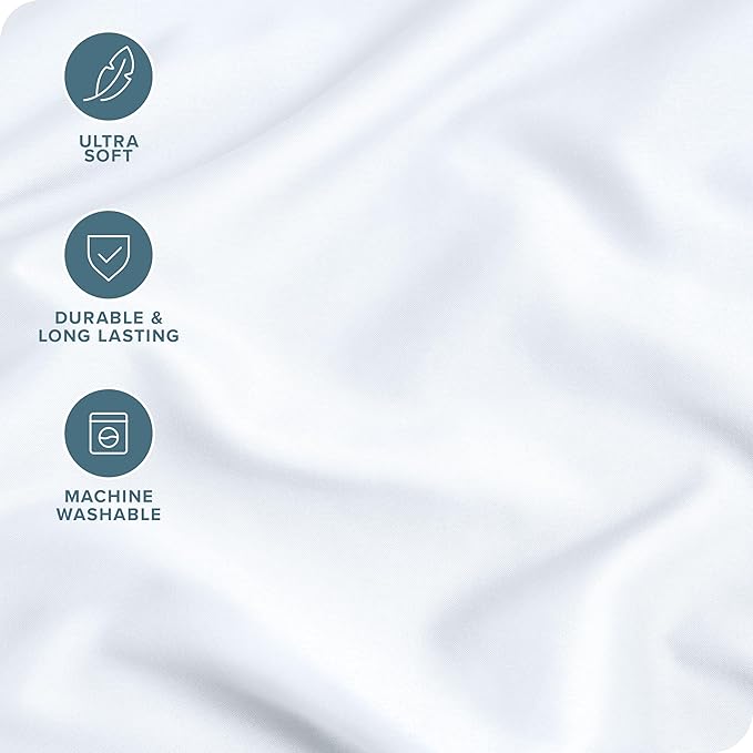 Bare Home Microfiber Pillow Cases - Standard Size Set of 2 - Cooling Pillowcases - Double Brushed - Easy Care - Envelope Closure (Standard Pillowcase Set of 2, White)