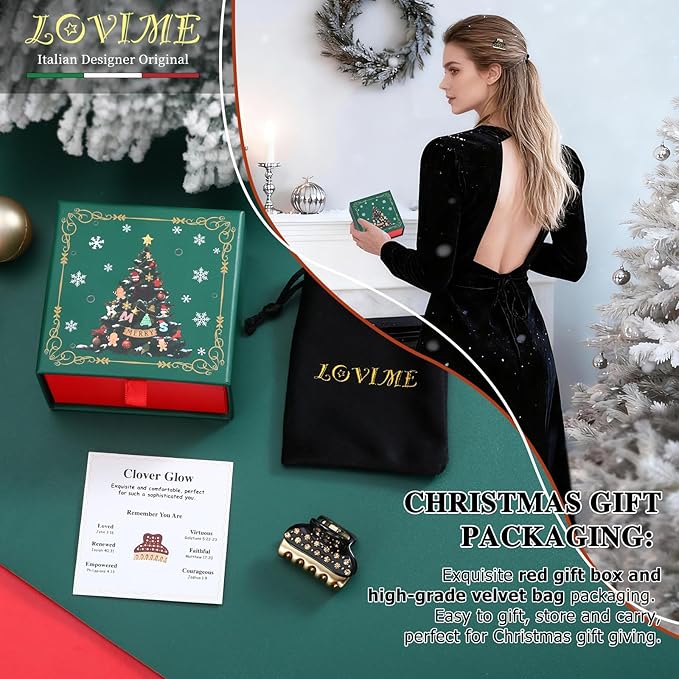 2026 Premium Durable Hair Claw Clip for Women, Original Italian Designed Strong Grip Hair Clips for Normal Fine Thin Hair, No Slip Jaw Clips with Gift Box for Christmas Birthday Girls, 1.2 Inch Black