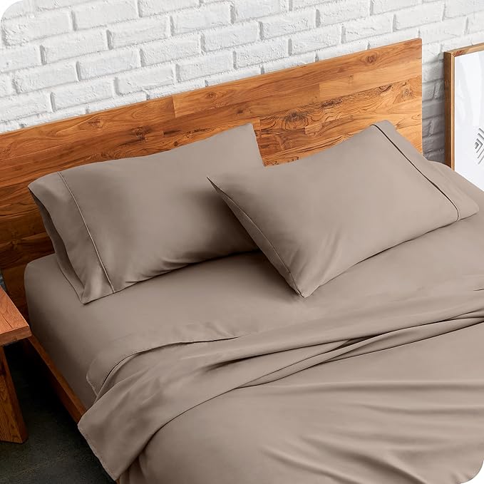 Bare Home Microfiber Pillow Cases - King Size Set of 2 - Cooling Pillowcases - Double Brushed - Taupe Pillowcases 2 Pack - Easy Care (King Pillowcase Set of 2, Taupe)