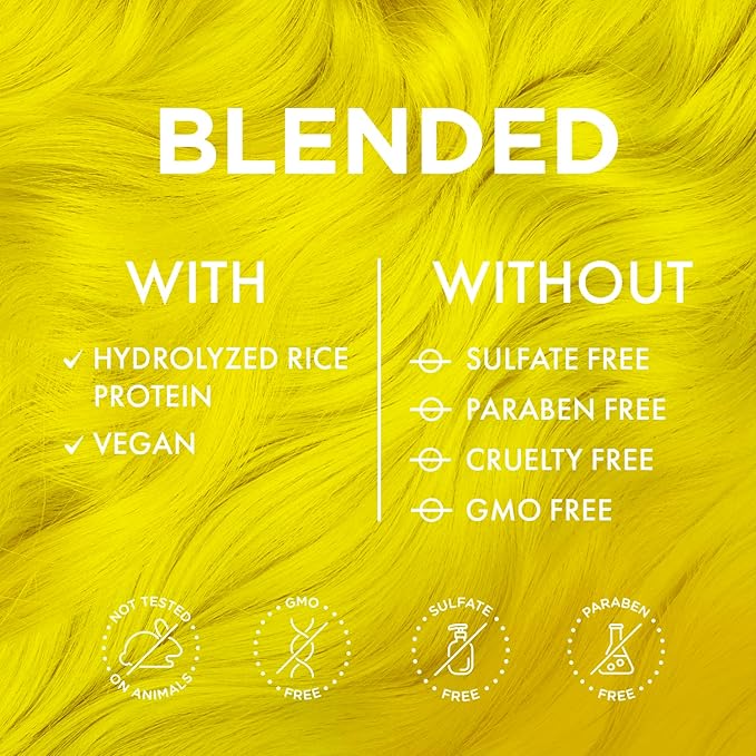 MOEHAIR Semi-Permanent Hair Color | Yellow Hair Dye 8 Oz | No Ammonia, Sulfate or Paraben | Easy-to-use & Apply at Home | Vegan & Cruelty-Free | Voodoo Sunny Hair Color | Neon Yellow Hair Dye