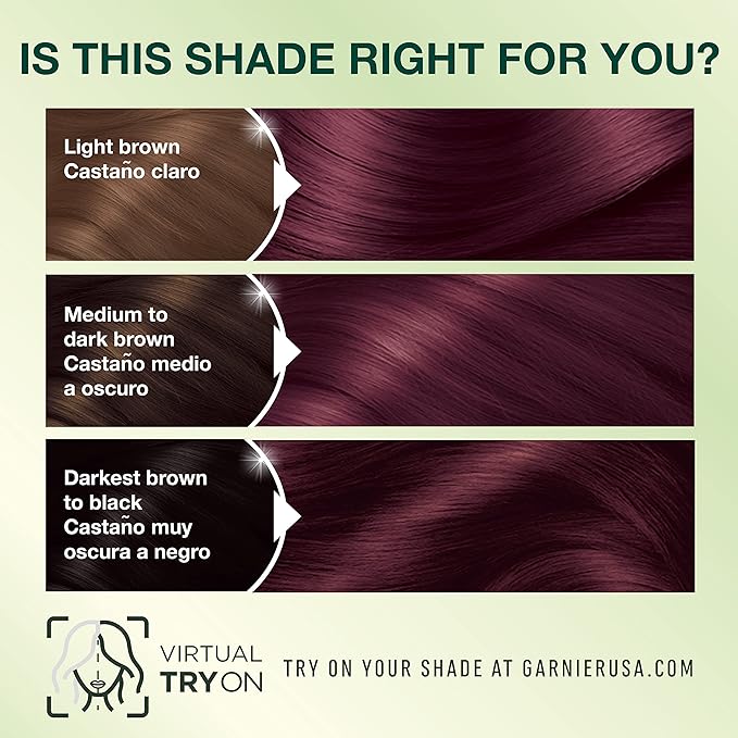Garnier Hair Color Nutrisse Nourishing Creme, 42 Deep Burgundy (Black Cherry) Red Permanent Hair Dye, 1 Count (Packaging May Vary)