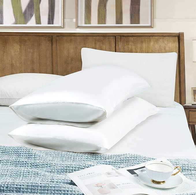 Tyfitb Satin Pillowcase Set for Hair & Skin Care – Cooling, Hypoallergenic, Anti-Frizz, Wrinkle-Free – Soft, Luxurious Pillowcases with Envelope Closure – 2-Pack, King Size 20x36, Gift-Ready