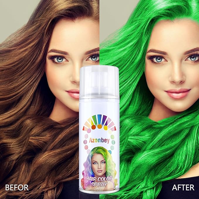 Halloween Hair Spray,Temporary Hair Color Spray for Women Kids Men,Washable Hairspray,Colored Hair Spray,Color Hairspray for Halloween,Party,Cosplay,Christmas Day (Green)