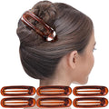 RC ROCHE 6 Pcs Flat Claw Hair Clips for Women Alligator French Barrette Long Thick Hair Duckbill Curved No Slip Grip Lay Flat Side Slide Firm Classic Styling, Large Brown