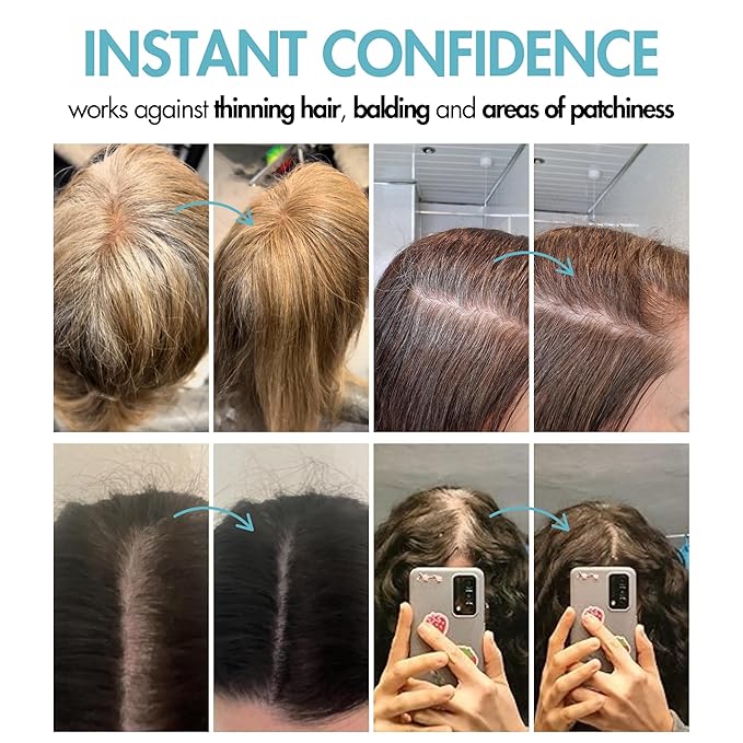 Hair Genetics Root Touch Up Hair Color Root Cover Up with Double-Ended Brush for Hair Color for Gray Hair Coverage - Portable Hair Powder Solution for Quick Gray Coverage (Black, 6g)